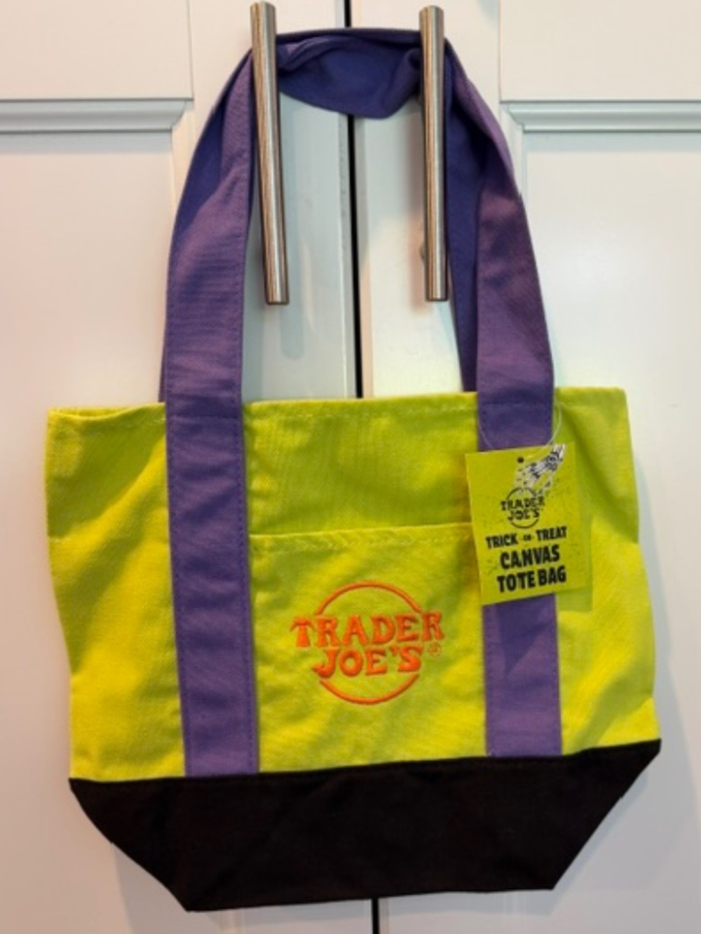 Trader Joe's Green Halloween 2026 Canvas Mini Tote - Ltd. Ed. - NEW w/tags